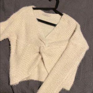 Cropped Knot Tied Sweater